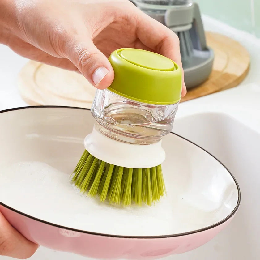 Dishwashing Brush with Soap Dispenser and Holder - Kitchen Essential