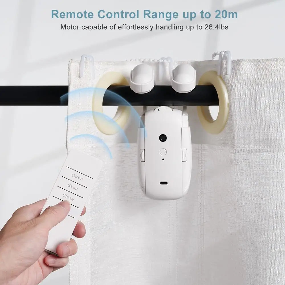 Smart Automatic Curtain Opener - Bluetooth App Control & Timer